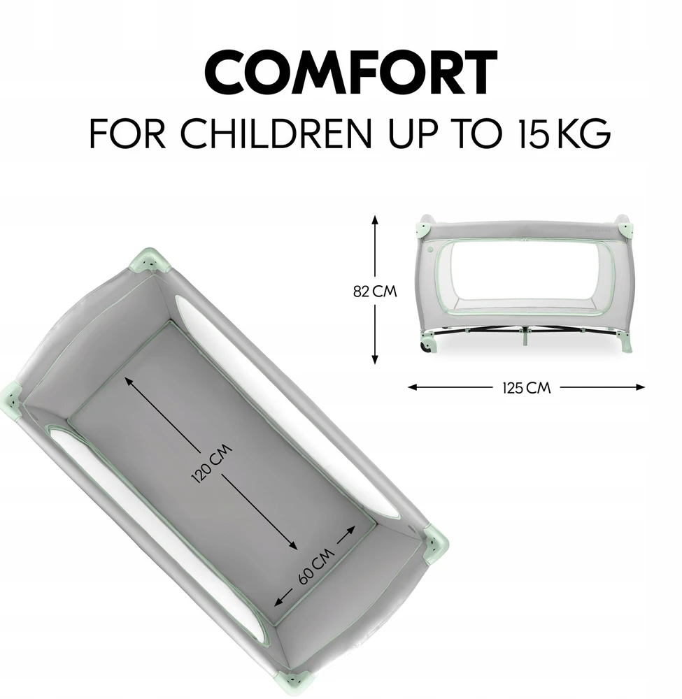 Kelioninė lovytė - maniežas Hauck Sleep N Play Go Plus, Dusty Mint
