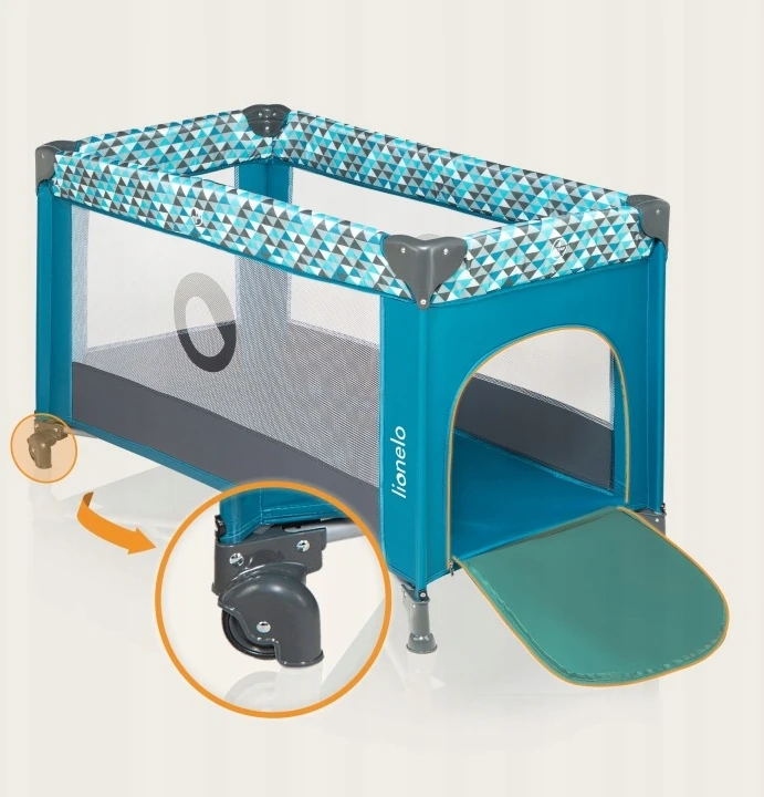 LIONELO Kelioninė lovelė Stefi Žalias Turquoise
