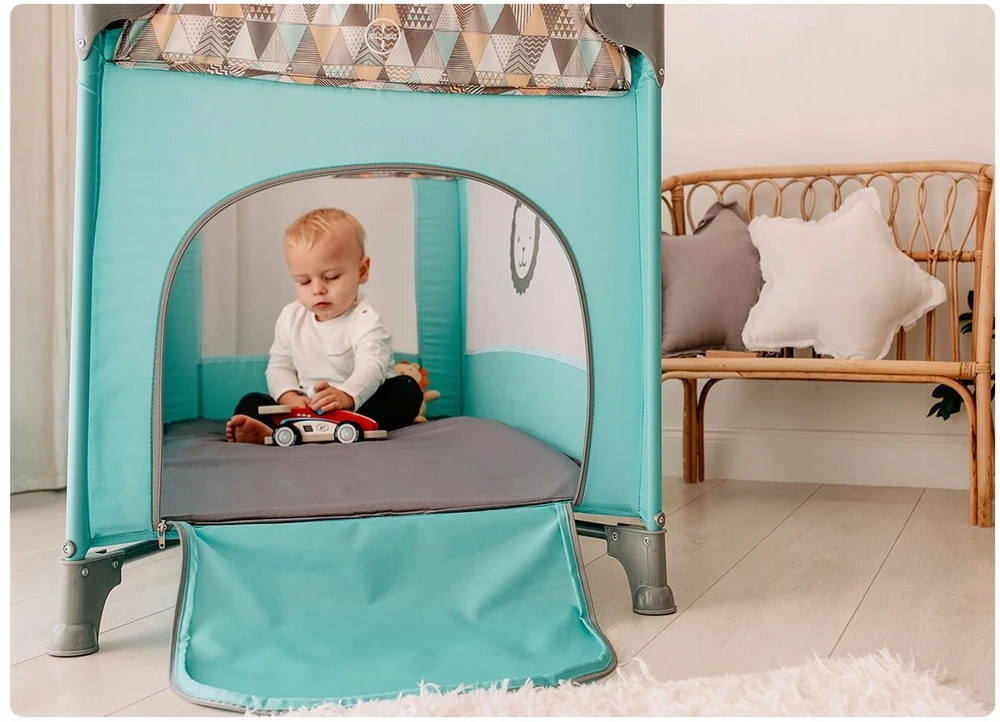 Kelioninė lovytė-maniežas Lionelo Adriaa, Turquoise Scandi
