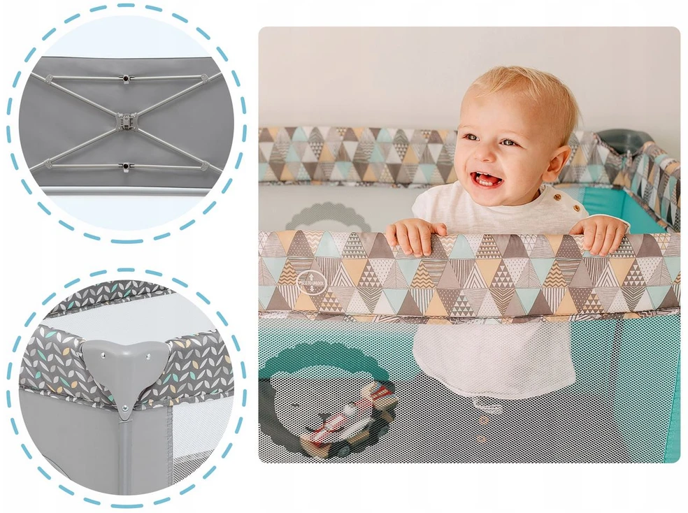 Kelioninė lovytė-maniežas Lionelo Adriaa, Turquoise Scandi