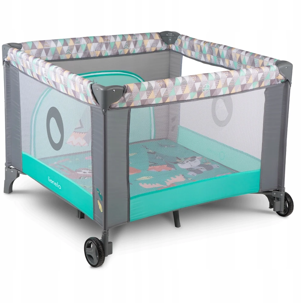 Kelioninė lovytė-maniežas Lionelo Lene, Turquoise Scandi