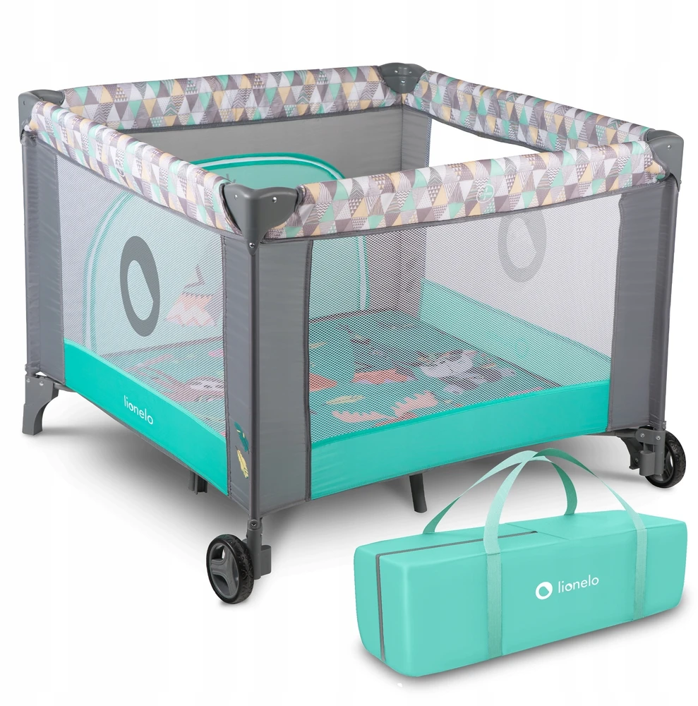 Kelioninė lovytė-maniežas Lionelo Lene, Turquoise Scandi