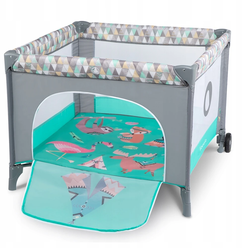 Kelioninė lovytė-maniežas Lionelo Lene, Turquoise Scandi