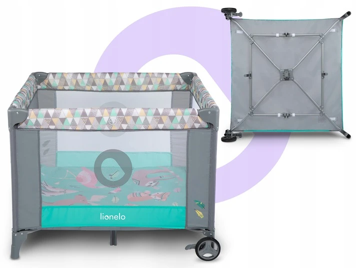 Kelioninė lovytė-maniežas Lionelo Lene, Turquoise Scandi