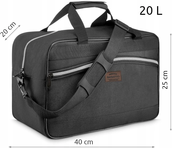 Kelioninis krepšys Zagatto, 20 l, juodas