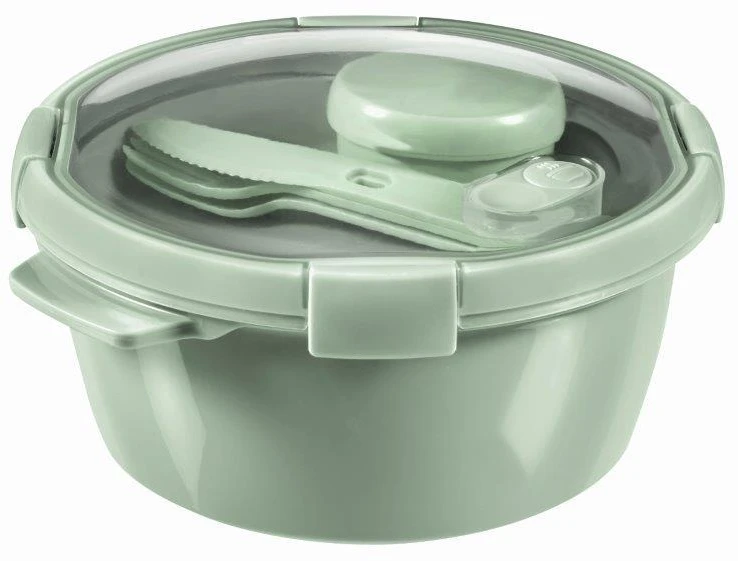 Kelioninis maisto indelis CURVER Smart Eco Line su įrankiais, žalsvos sp., h9 x 20 x 15 cm, 1,2 L