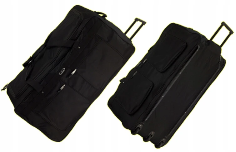 KELIONIŲ KREPŠELIS 3 RATAI BAGAŽAS DIDELIS LAGAMINAS 135 L XL Juodas, ATSPIRUS VANDENI