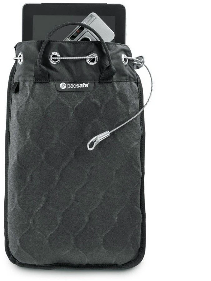 Kelionių seifas, dokumentų dėklas Pacsafe Travelsafe 12L GII su RFID apsauga nuo vagysčių, juoda spalva
