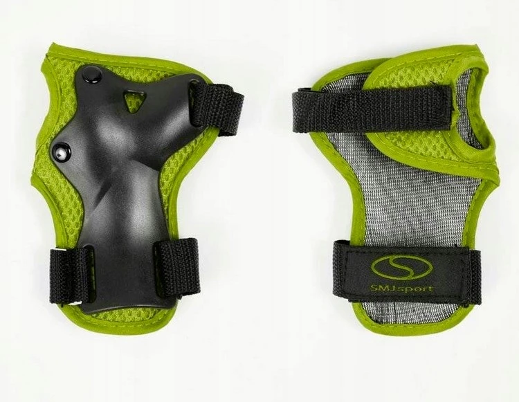 Kelių, riešų ir alkūnių apsaugos SMJ Sport BS-P003 Junior, žalios, juodos