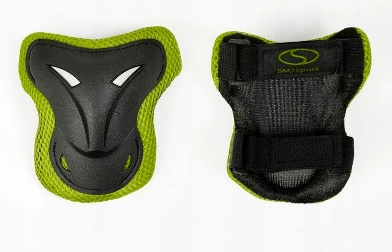 Kelių, riešų ir alkūnių apsaugos SMJ Sport BS-P003 Junior, žalios, juodos