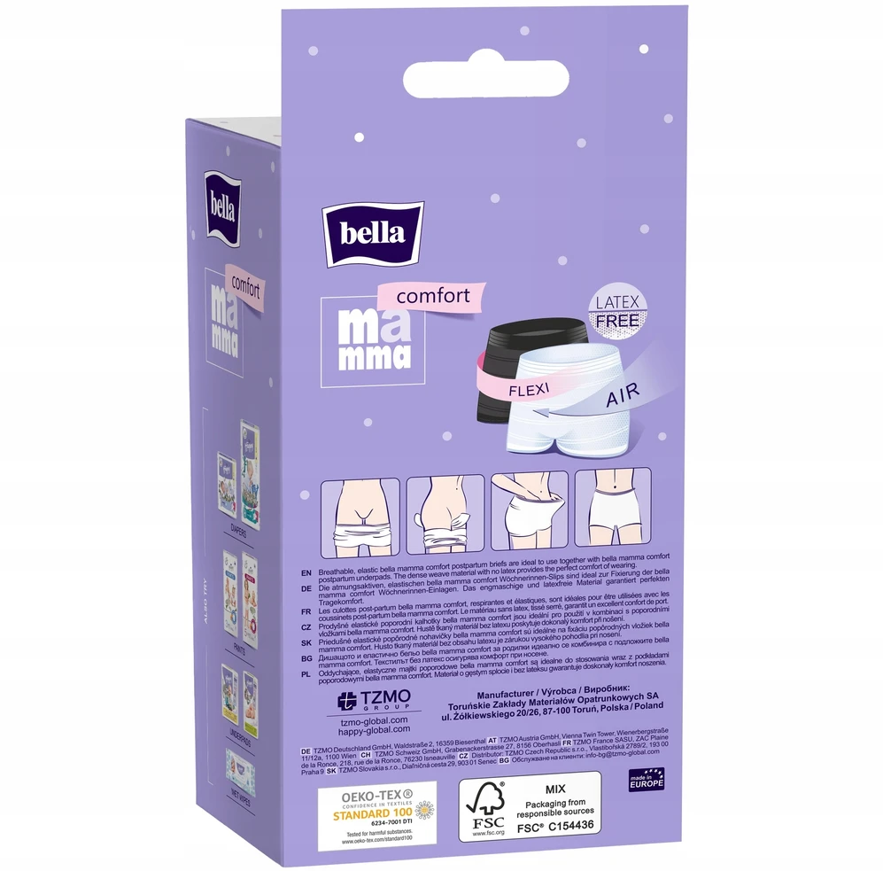 Kelnaitės po gimdymo M/L BELLA MAMMA COMFORT Daugkartinės, elastinės, 2 vnt.