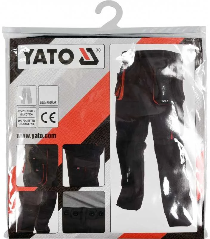 Kelnės Yato YT-80147; M; juodos/raudonos