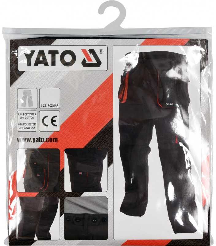 Kelnės Yato YT-80150; XL; juodos/raudonos