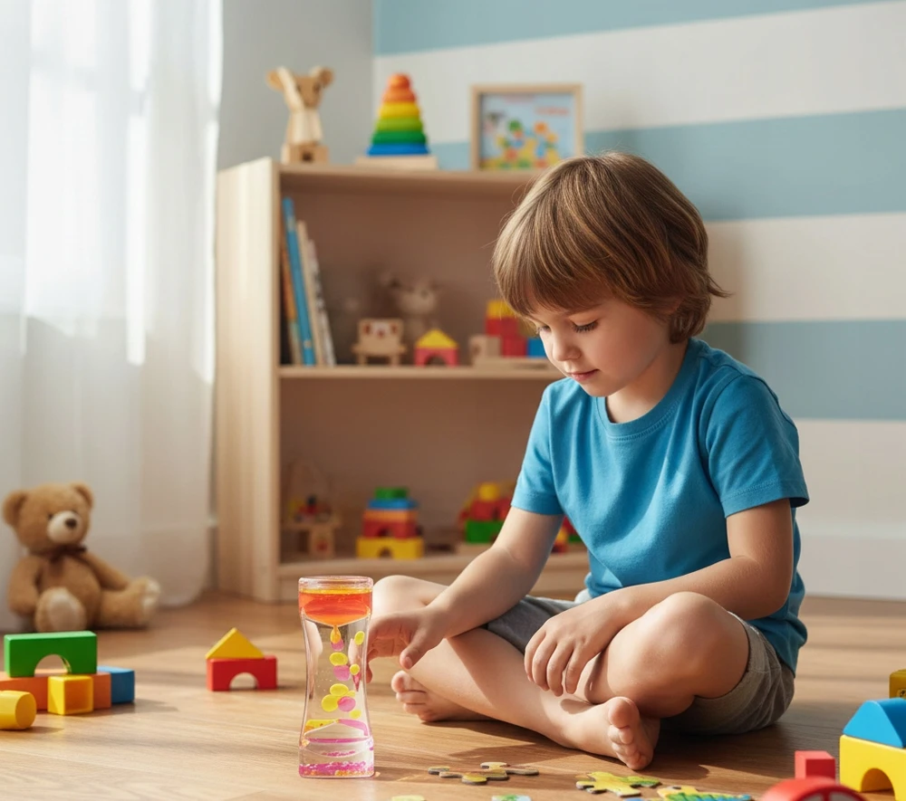 Kemis Klepsydra żelowa sensoryczna rožinė-geltona relaksujący gadżet antystresowy