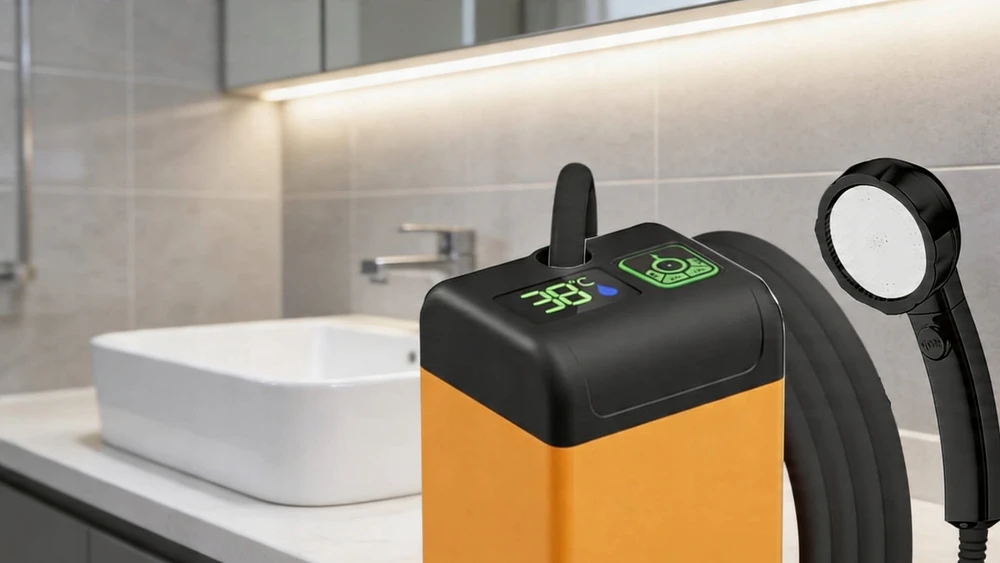Kempingo dušo automobilio purškimo siurblys elektrinis turistinis 5V