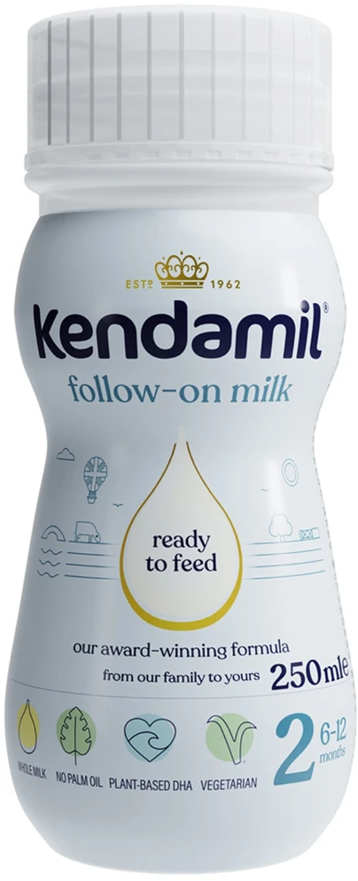 KENDAMIL LIQUID 2 TOLESNIS PIENAS SU DHA KŪDIKIAMS, skystas 250 ml