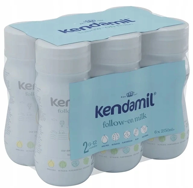 KENDAMIL LIQUID 2 TOLESNIS PIENAS SU DHA KŪDIKIAMS, skystas 250 ml x 6