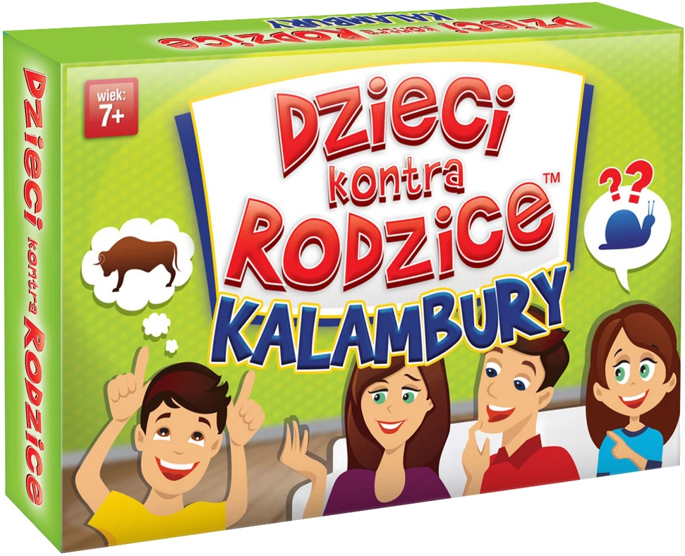 Kangur Gry „Kengūros“ stalo žaidimas „Kids vs. Parents Puns“.