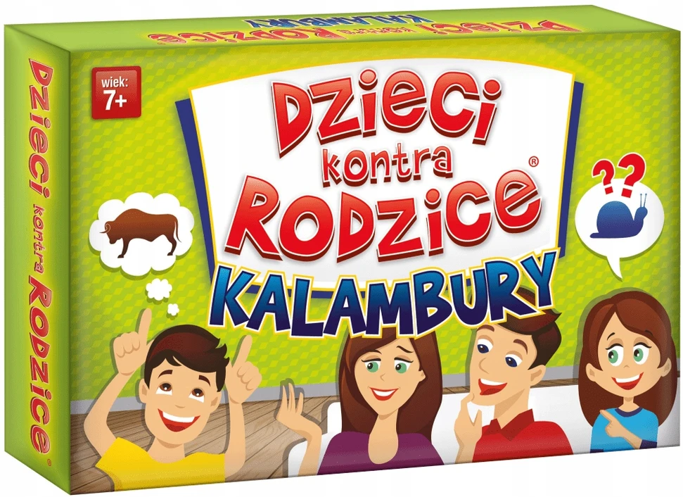 Kangur Gry „Kengūros“ stalo žaidimas „Kids vs. Parents Puns“.