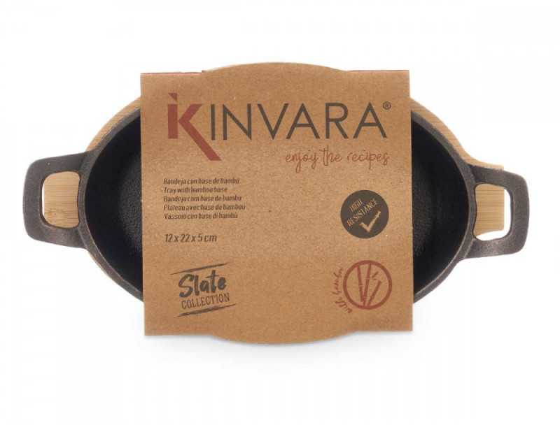 Kinvara Kepimo indas kalioji geležis su bambukiniu padėklu 22x12x5 cm (max 260C) 64308