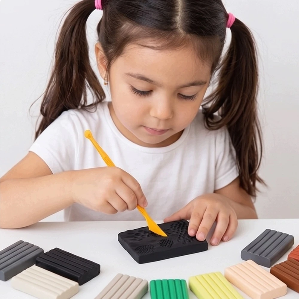 Kepimo plastilinas BEDEE 39 Vnt 25g Su įrankiais ir knyga vaikams