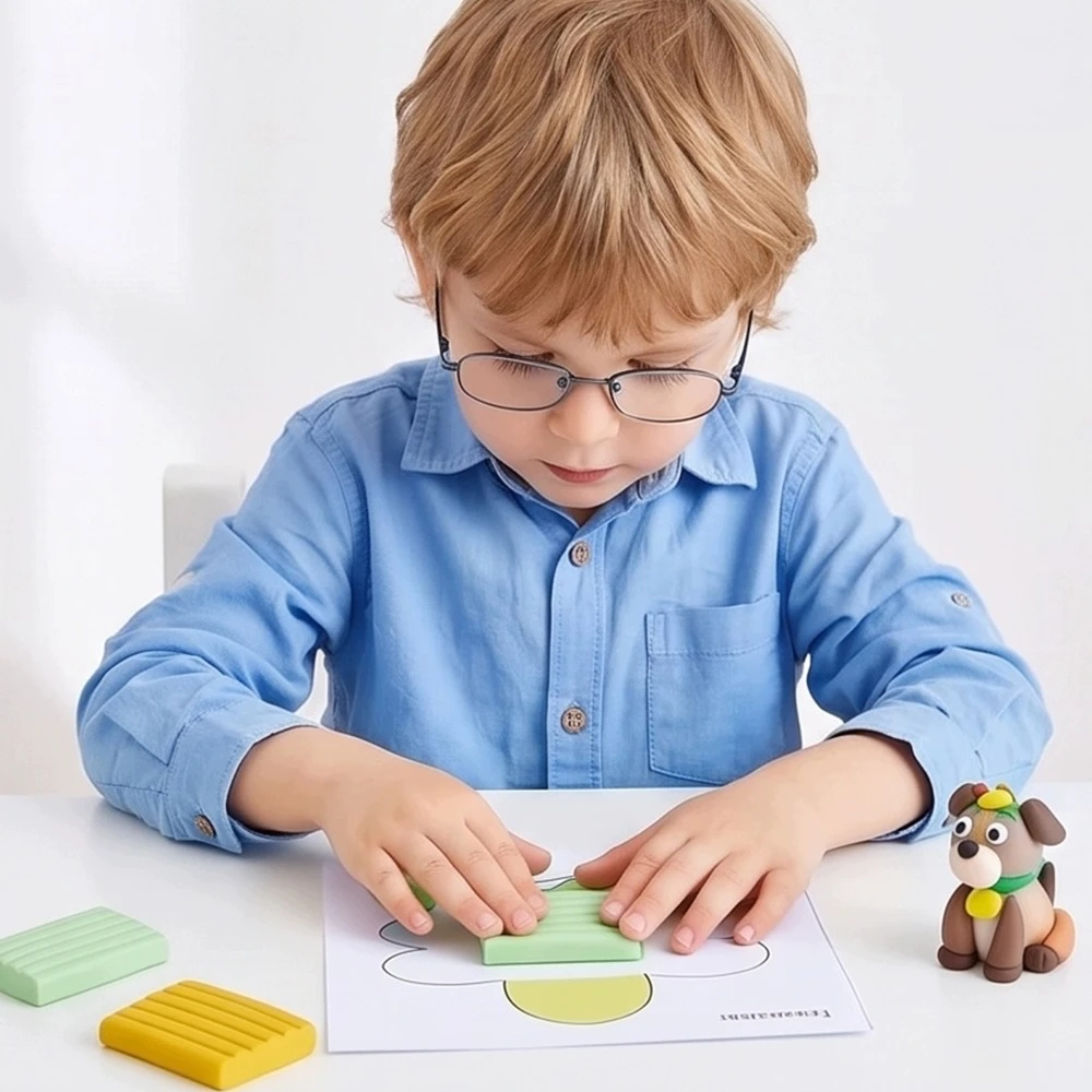 Kepimo plastilinas BEDEE 39 Vnt 25g Su įrankiais ir knyga vaikams