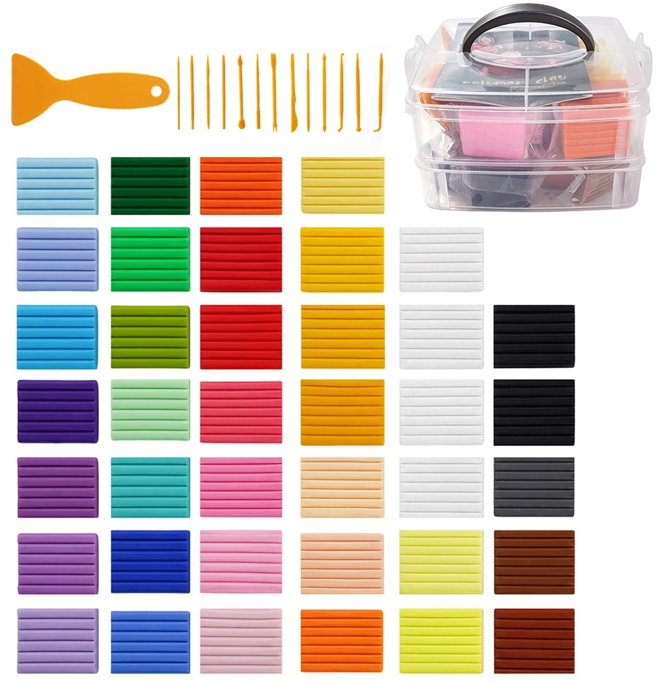 Kepimo plastilinas BEDEE 39 Vnt 25g Su įrankiais ir knyga vaikams