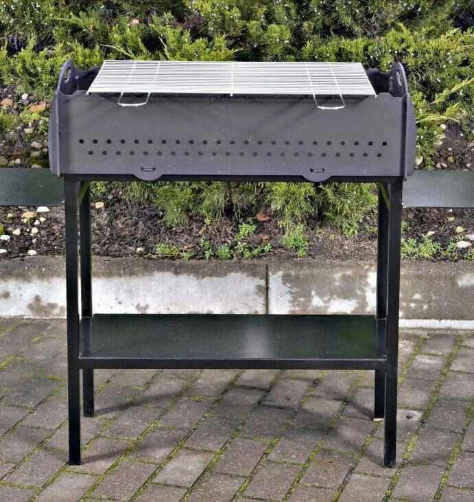 Dm_Grill Bbq Expert Šašlykinė 730x30x85 cm, su lentynomis, metalo storis 3mm