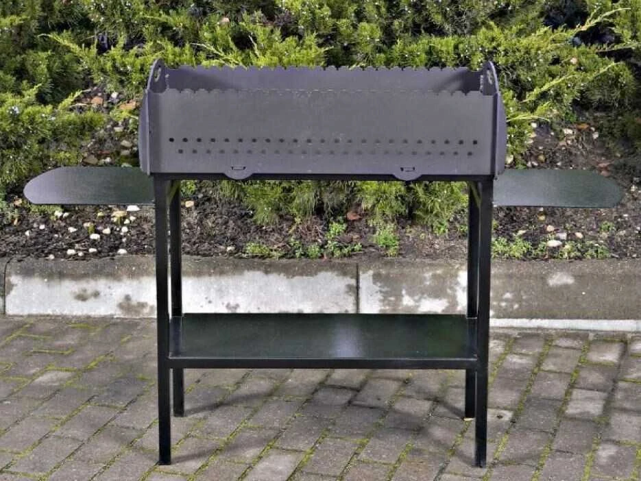Dm_Grill Bbq Expert Šašlykinė 730x30x85 cm, su lentynomis, metalo storis 3mm