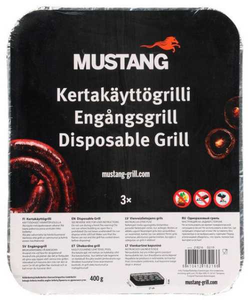 Kepsninė vienkartinė 3 vnt. komplektas, 27x22x4 cm 400g MUSTANG 218216
