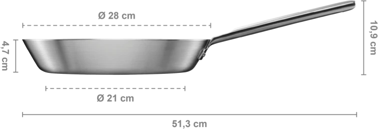 Fiskars Norden steel keptuvė 28cm be dangos