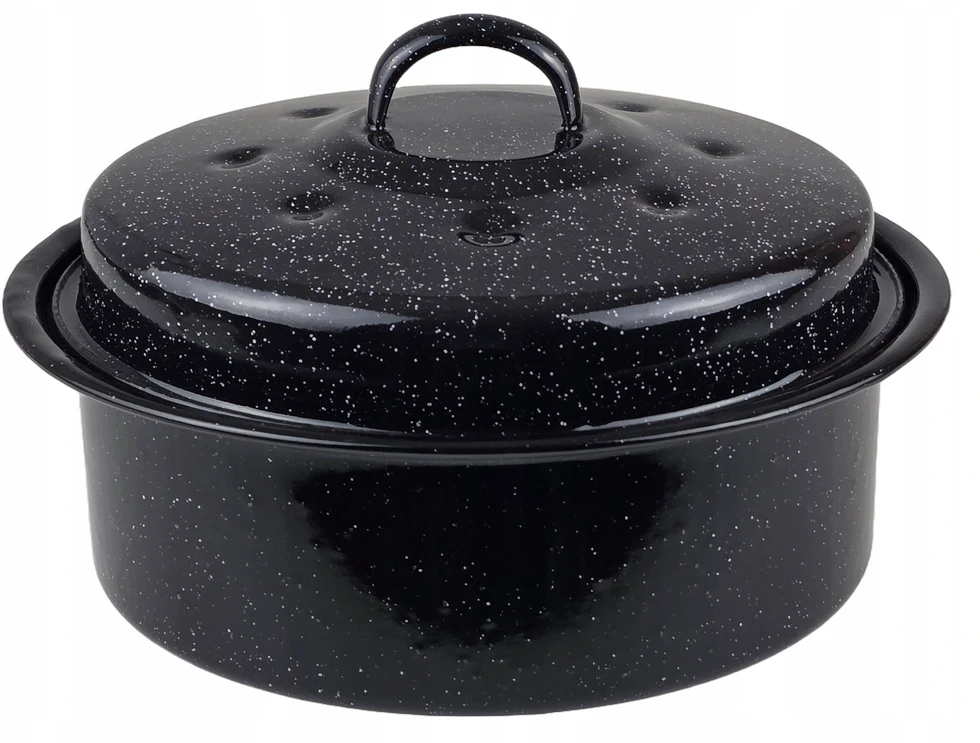 Keptuvė NAVA, apvalus puodas su dangčiu, BBQ GURU, 26 cm, 3L, emaliuotas