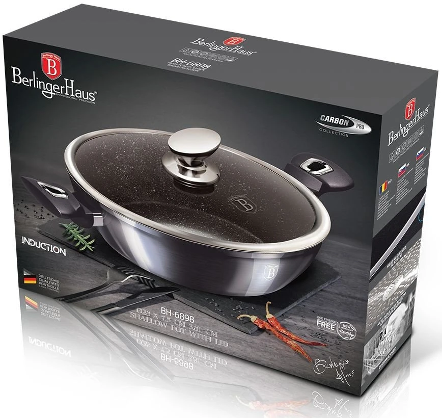 Keptuvė su dangčiu Berlinger Haus Carbon Metallic Pro Line 32cm