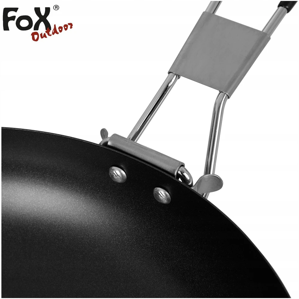 Keptuvė su sulankstoma rankena Fox Outdoor, 24x4.7cm, juoda