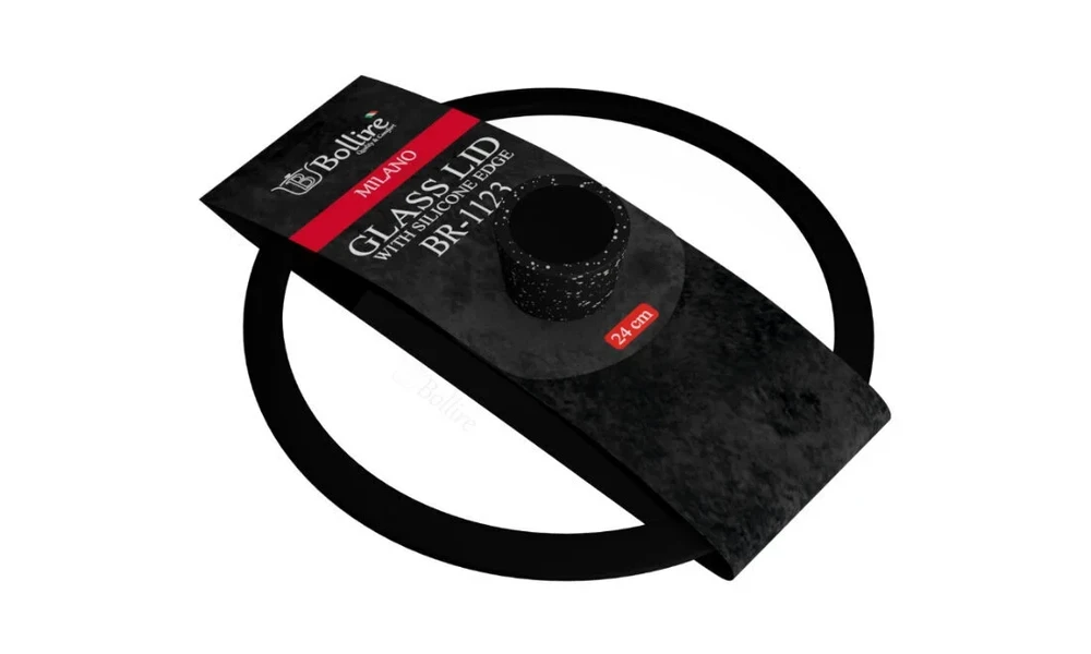 Keptuvės dangtis BOLLIRE Silicon, stiklinis, ø 24 cm