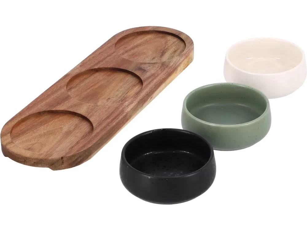 Billiet Indeliai užkandžiams su mediniu padėkliuku(3xh 3,5cm) BITES