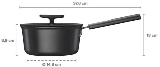 Fiskars Hard Face puodas viena rankena 1,8L su dangčiu
