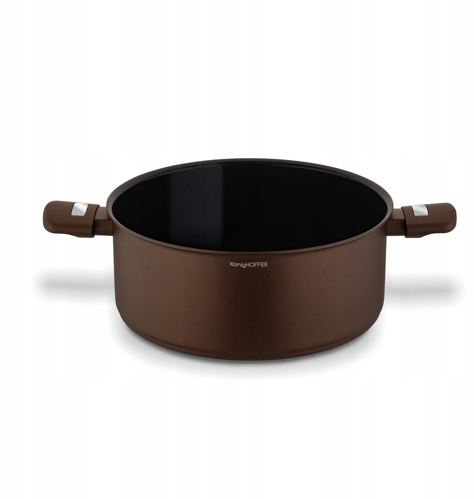 KERAMINIS PUODAS su dangteliu indukcinis dujos Konighoffer Reno Brown 28cm 7l