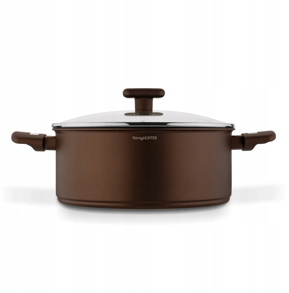 KERAMINIS PUODAS su dangteliu indukcinis dujos Konighoffer Reno Brown 28cm 7l