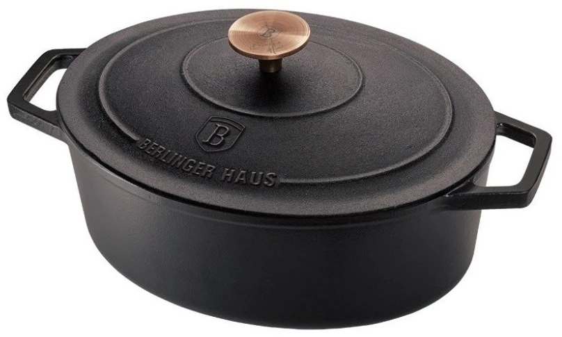 Berlinger Haus Emaliuotas ketaus puodas / troškintuvas BerlingerHaus 5,56L | 30x22x12cm (ovalinis) | Strong Mold BH/6518