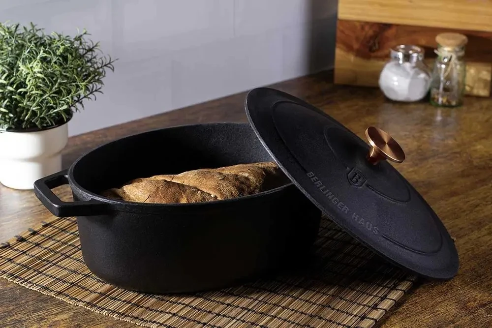 Berlinger Haus Emaliuotas ketaus puodas / troškintuvas BerlingerHaus 5,56L | 30x22x12cm (ovalinis) | Strong Mold BH/6518