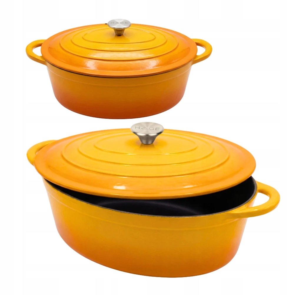 Ketaus keptuvė emaliuota žąsų viryklė indukcinės dujos HAGE 6L garstyčios