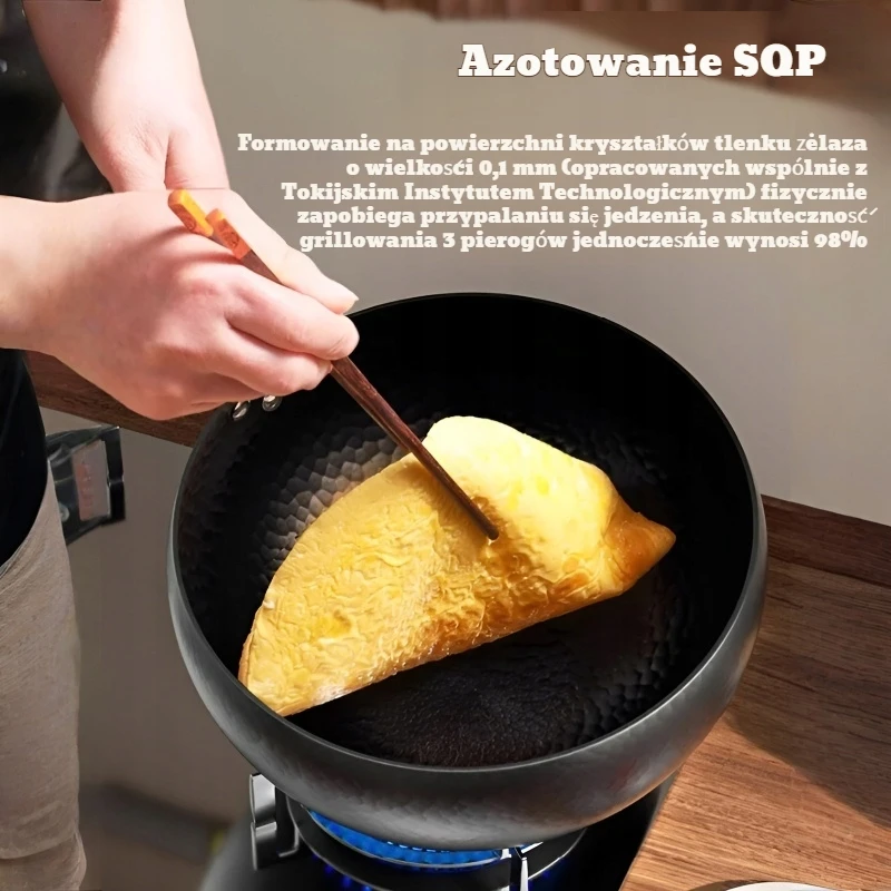 Ketaus puodas 24 cm mažas Wok pieno neprideganti keptuvė su dangčiu