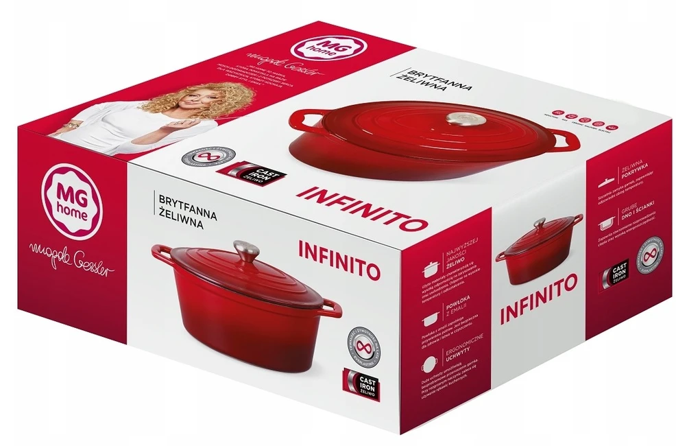 Ketaus skrudinimo indas 3,9 l emaliuotas emalis MG HOME indukcinė dujinė orkaitė