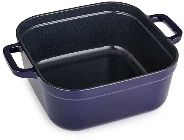 Keturkampis emaliuotas ketaus puodas Zyle ZY08BLKI, 24 x 24 cm, 4.5 l, mėlynas