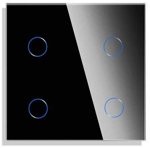 Keturpolis sensorinis jungiklio dangtelis Feelspot, juodas, 47x47mm
