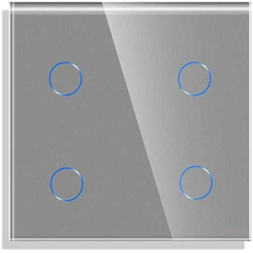 Keturpolis sensorinis jungiklio dangtelis Feelspot, pilkas, 47x47mm