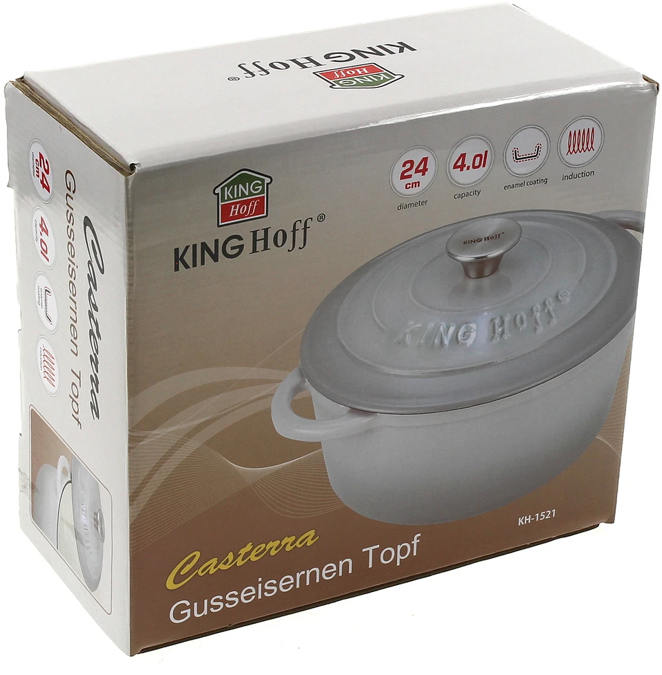 KETUS puodas 24cm EMALINIS katilas 4 L indukcinės dujos KING Hoff