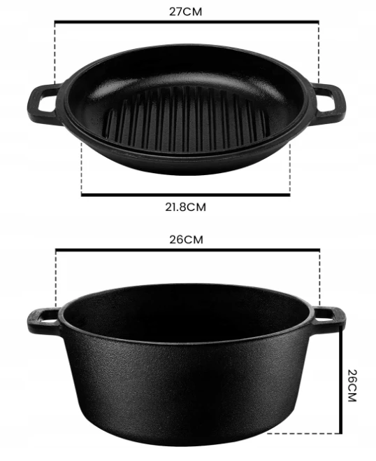 KETUS PUODAS SU dangteliu GRILTI 2IN1 GRIPTI GRILTI GAMYBA