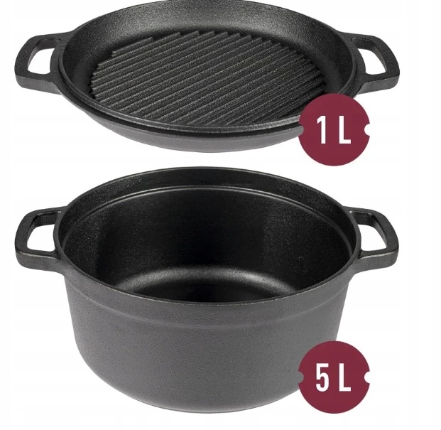 KETUS PUODAS SU GRILINIU 5L + 1L BROWIN
